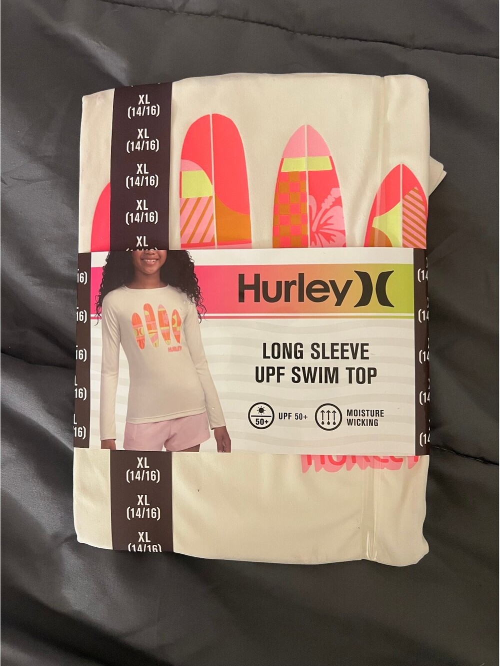 Hurley Women's XL 14/16 Long Sleeve UPF 50+ Swim Top